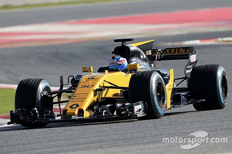 Renault and Haas F1 2017 cars hit the track at Barcelona