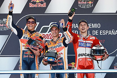 Pedrosa gana en Jerez con Márquez y Lorenzo en el podio