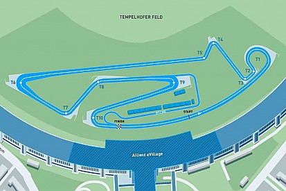 Streckenlayout für Formel E am Flughafen Tempelhof in Berlin steht