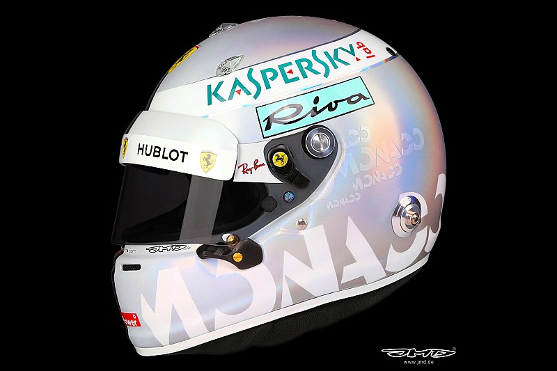 Ecco il casco perlato che Vettel userà al GP di Monaco 2018