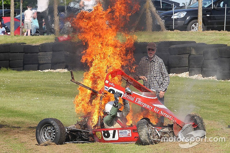 Historic Formula Ford driver saved from fiery crash
