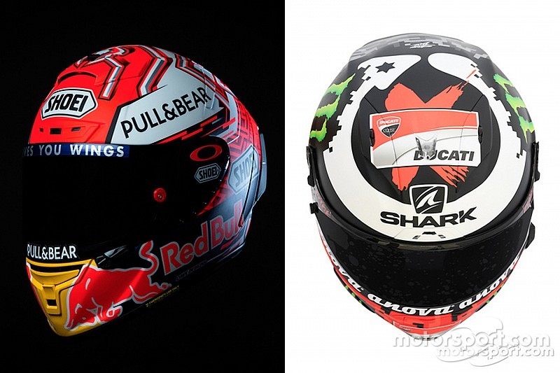 GALERÍA: los nuevos cascos de Márquez y Lorenzo