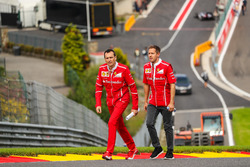 Sebastian Vettel, Ferrari walks the track, Adami, Ferrari Race Engineer