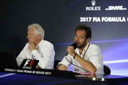 Charlie Whiting, FIA Delegate and Matteo Bonciani, FIA Media Delegate in the Press Conference discus