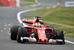 Reifenschaden: Sebastian Vettel, Ferrari SF70H