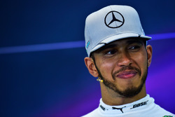 Lewis Hamilton, Mercedes AMG F1, tijdens de FIA-persconferentie