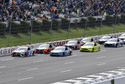 Kyle Busch, Joe Gibbs Racing, Toyota Camry M&M's Red White & Blue leads