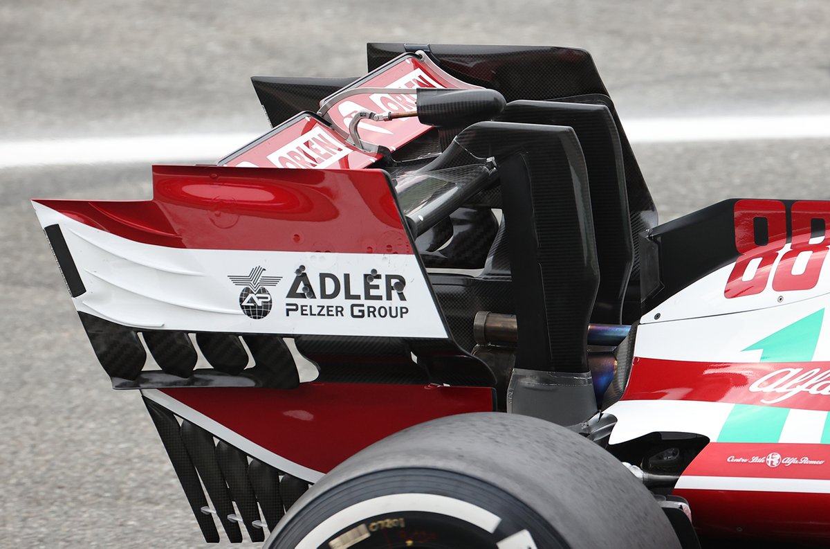 Detalle del alerón trasero del Alfa Romeo C41