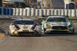 #27 Dream Racing Lamborghini Huracan GT3: Cedric Sbirrazzuoli, Lawrence DeGeorge, Paolo Ruberti, #33 Riley Motorsports Mercedes AMG GT3: Jeroen Bleekemolen, Ben Keating, Mario Farnbacher