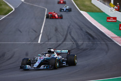 Lewis Hamilton, Mercedes AMG F1 W09, Sebastian Vettel, Ferrari SF71H and Valtteri Bottas, Mercedes AMG F1 W09