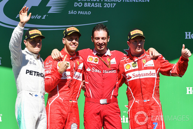 Brezilya GP - Kazanan Sebastian Vettel, 2. Valtteri Bottas, 3. Kimi Raikkonen