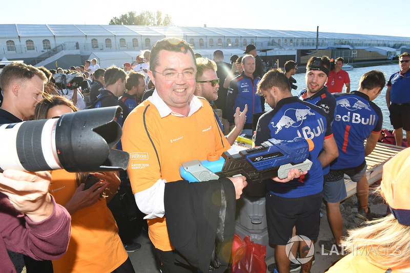 Eric Boullier, McLaren Racing Director at the raft race