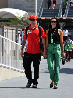 Kimi Raikkonen, Ferrari with wife Minttu Virtanen