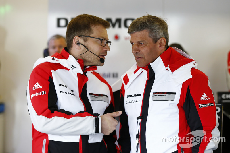 Andreas Seidl, Porsche Team, Teamchef; Fritz Enzinger, Porsche Team, LMP1-Leiter