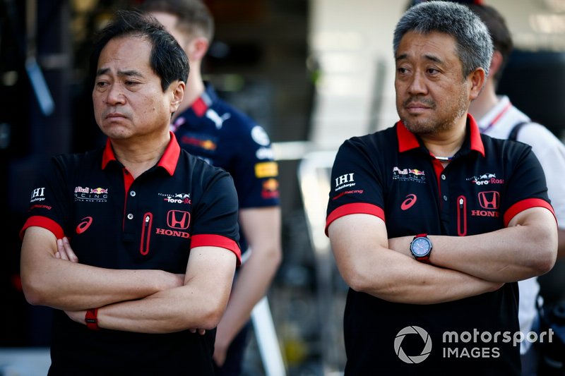 Toyoharu Tanabe, F1 Technical Director, Honda, and Masashi Yamamoto, General Manager, Honda Motorsport