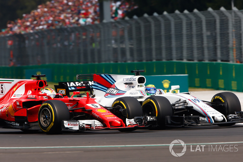 Sebastian Vettel, Ferrari SF70H, Felipe Massa, Williams FW40