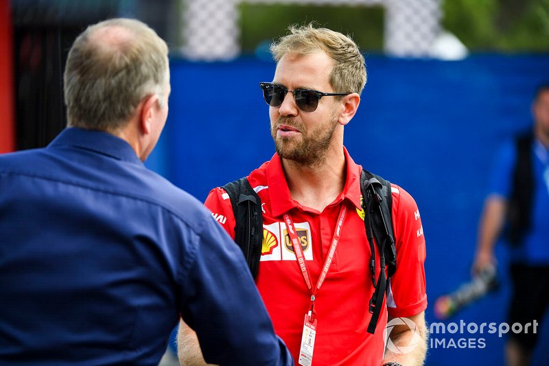 Martin Brundle, Sky TV and Sebastian Vettel, Ferrari