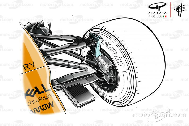 McLaren MCL34: soporte de suspensión delantera