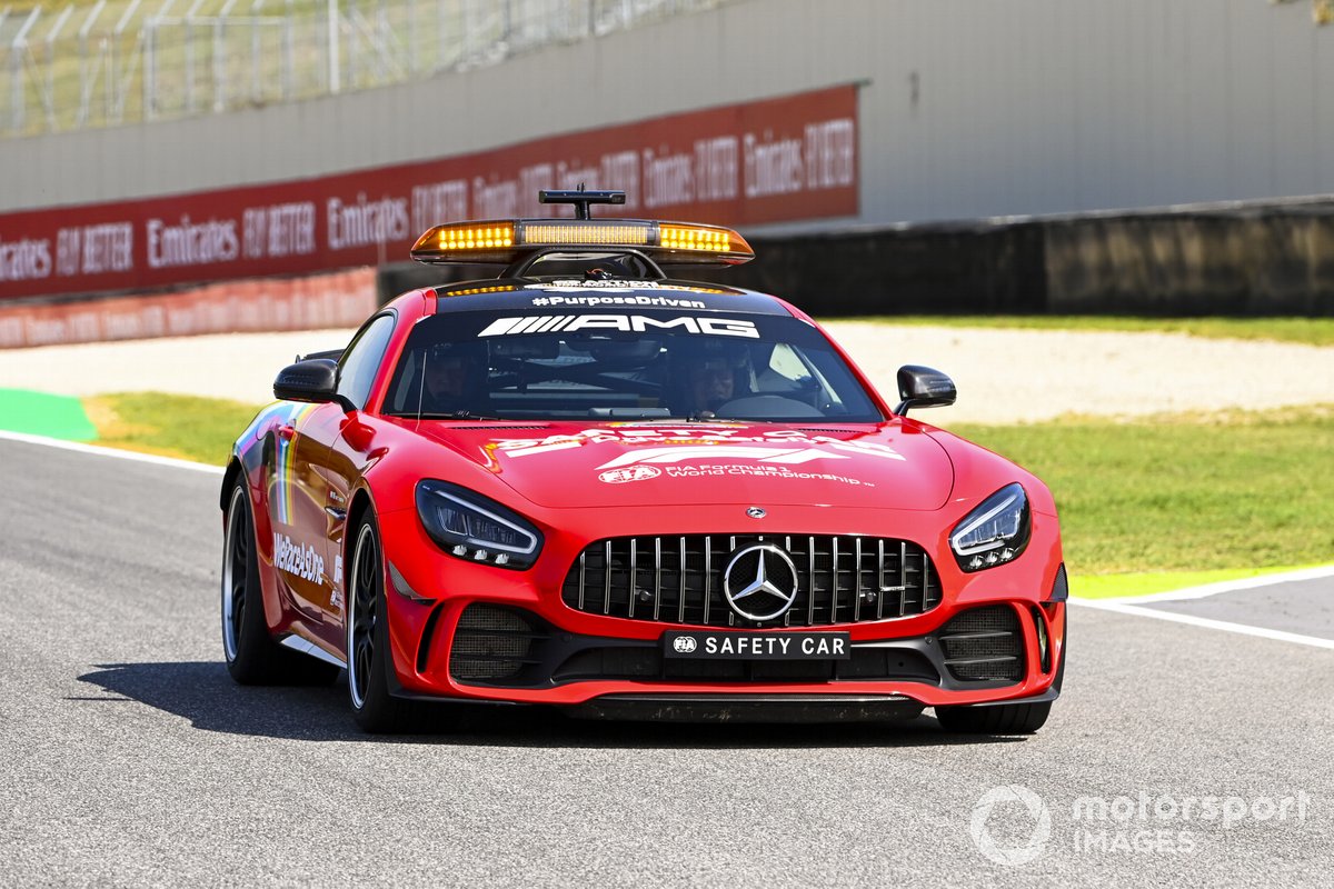 Red 100th Ferrari tribute livery on the Safety Car