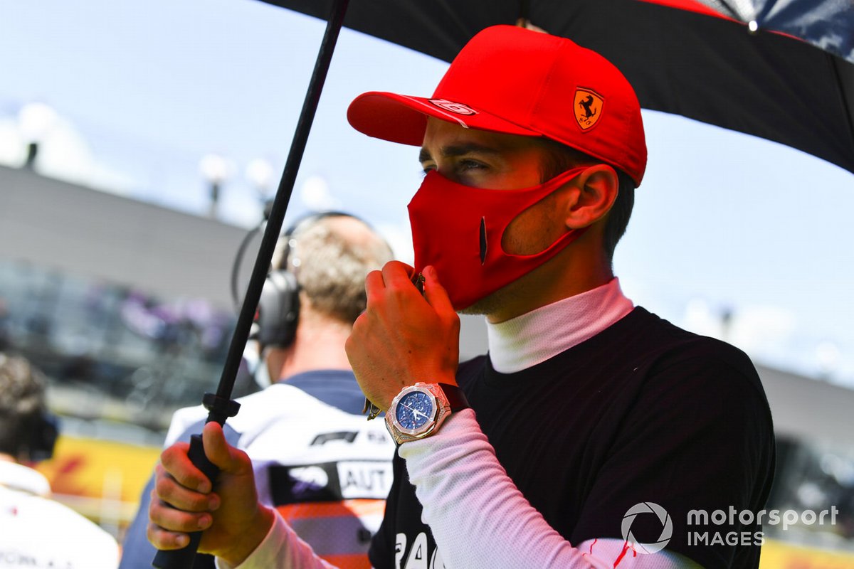 Charles Leclerc, Ferrari, on the grid