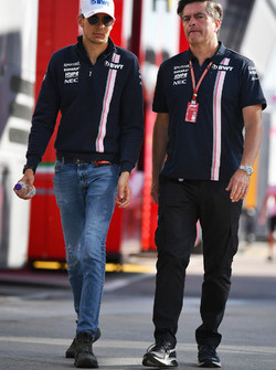Esteban Ocon, Force India F1 and Andy Stevenson, Force India F1 Team Manager