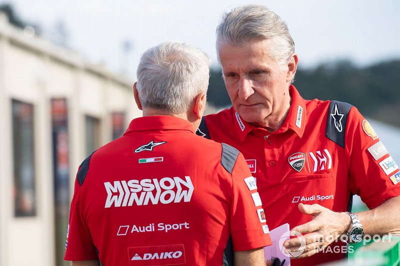 Davide Tardozzi, Teammanager Ducati Team, Paolo Ciabatti, Ducati Corse sportief directeur