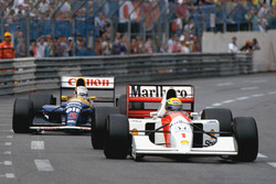 Ayrton Senna, McLaren MP4/7A; Nigel Mansell, Williams FW14B