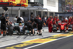 The Lewis Hamilton, Mercedes AMG F1, Sebastian Vettel, Ferrari, cars