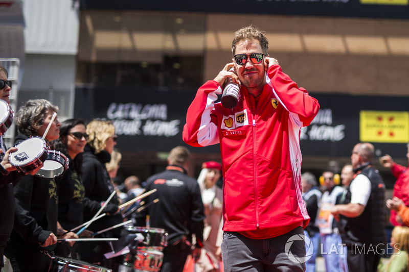 Sebastian Vettel, Ferrari en el desfile de pilotos