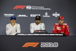 Valtteri Bottas, Mercedes-AMG F1, Lewis Hamilton, Mercedes-AMG F1 and Sebastian Vettel, Ferrari in the Press Conference
