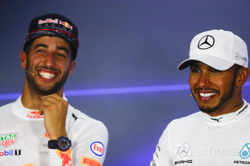 Pressekonferenz: Sieger Lewis Hamilton, Mercedes AMG F1, 2. Daniel Ricciardo, Red Bull Racing