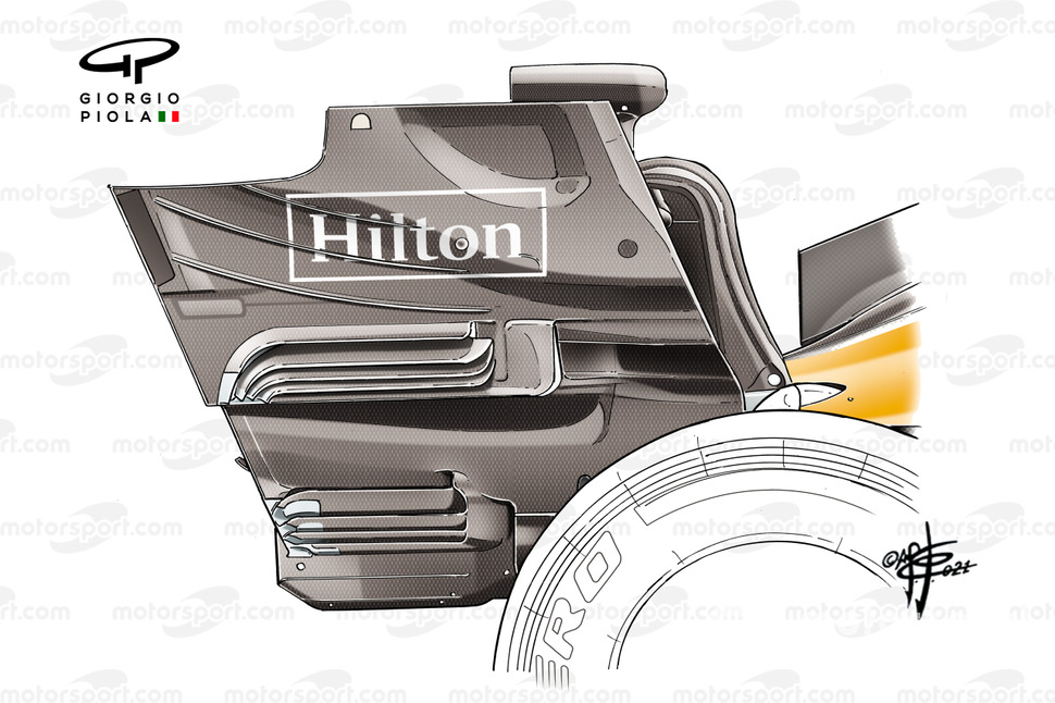 McLaren MCL35M arka kanat kenar plakası