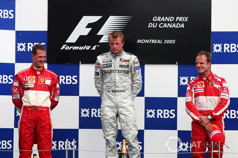 2005: 1. Кими Райкконен, 2. Михаэль Шумахер, 3. Рубенс Баррикелло