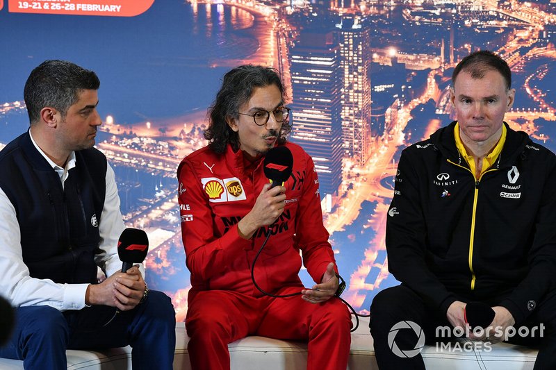 Michael Masi, Race Director, Laurent Mekies, Sporting Director, Ferrari and Alan Permane, Sporting Director, Renault Sport F1 Team in the press conference