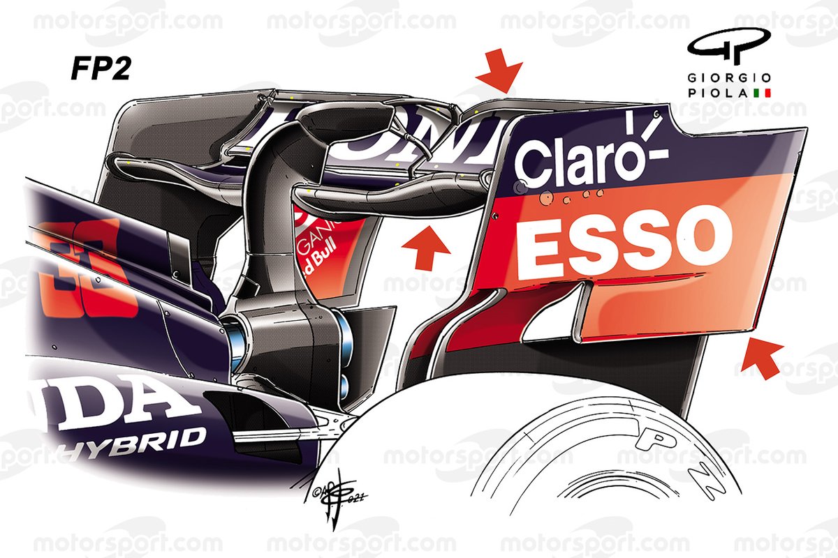 Detalle del alerón trasero del Red Bull Racing RB16B, FP2 del GP de Arabia Saudita