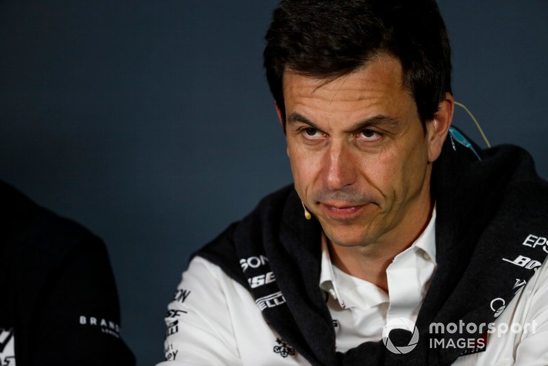 Toto Wolff, Executive Director (Business), Mercedes AMG, in the Team Principals Press Conference
