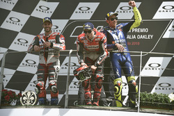 Podium: race winner Jorge Lorenzo, Ducati Team, second place Andrea Dovizioso, Ducati Team, third place Valentino Rossi, Yamaha Factory Racing