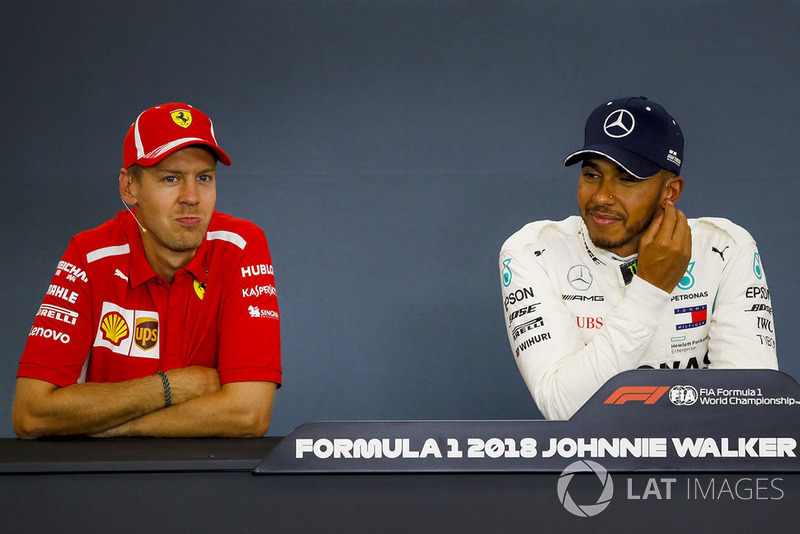 Sebastian Vettel, Ferrari és Lewis Hamilton, Mercedes AMG F1