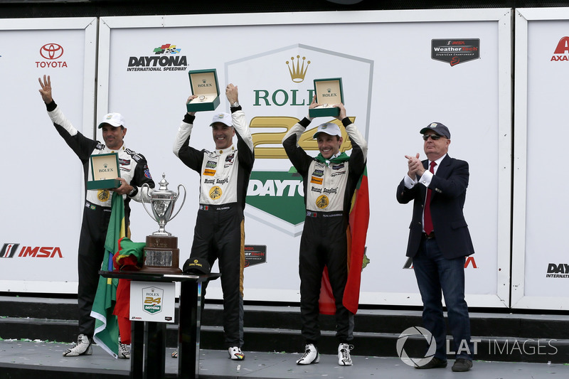 Victory lane, Winners #5 Action Express Racing Cadillac DPi: Joao Barbosa, Filipe Albuquerque, Christian Fittipaldi