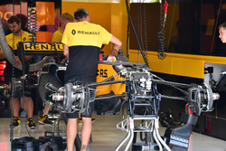 Renault Sport F1 Team RS17 front suspension in the garage