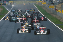 Start: Gerhard Berger, McLaren MP4/6 Honda; Ayrton Senna, McLaren MP4/6 Honda