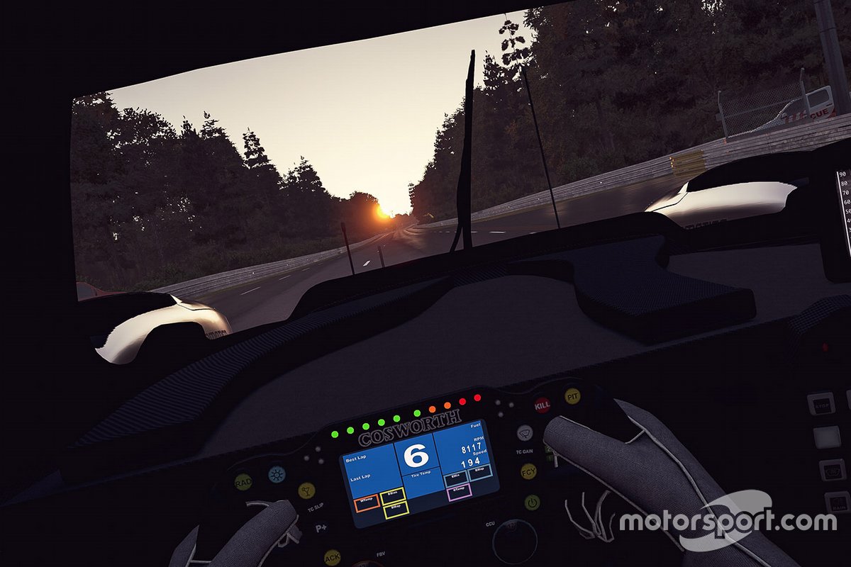 Onboard view at sunset