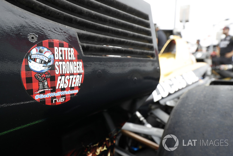 James Hinchcliffe, Schmidt Peterson Motorsports Honda, mit Gruß an Robert Wickens