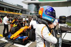 Fernando Alonso, McLaren, on the grid