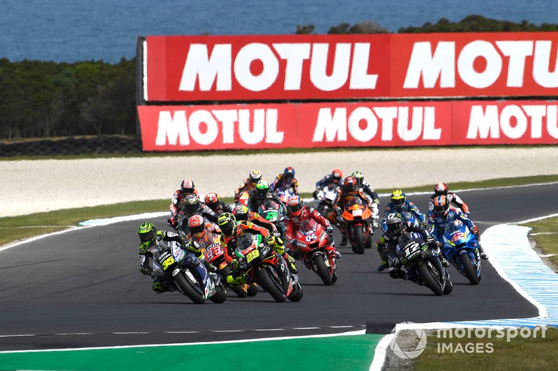 Para pembalap MotoGP saat beraksi pada Grand Prix Australia di Phillip Island pada 2019