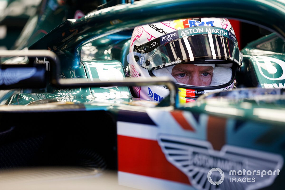 Sebastian Vettel, Aston Martin, in his cockpit