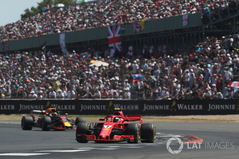 Kimi Raikkonen, Ferrari SF71H, di GP Inggris 2018