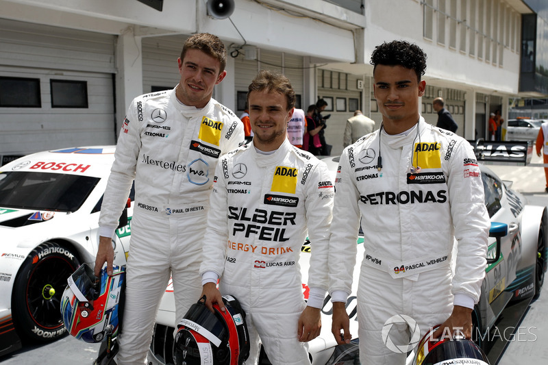 Top3 after qualifying, Pole position for Lucas Auer, Mercedes-AMG Team HWA, Paul Di Resta, Mercedes-
