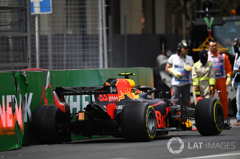 Авария: Макс Ферстаппен, Red Bull Racing RB14