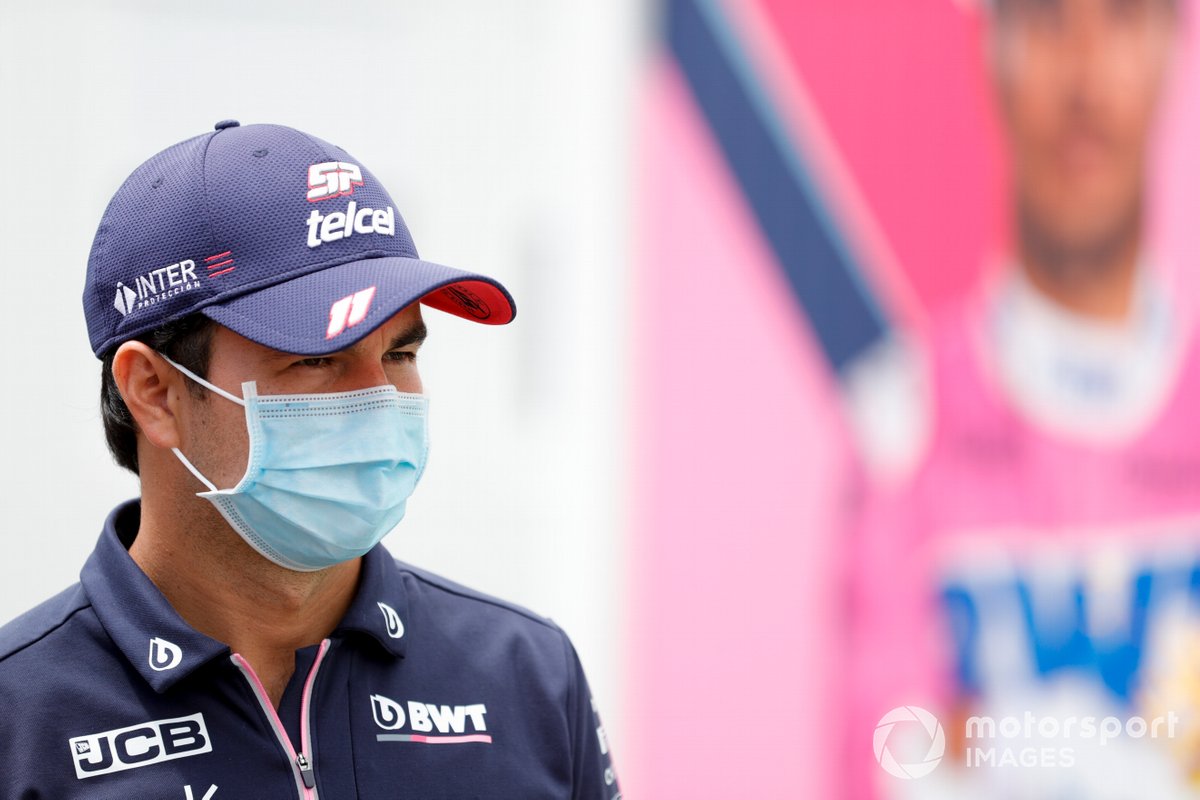 Sergio Perez, Racing Point speaks to the media